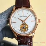 Copy Jaeger-LeCoultre Master Grande Tradition Tourbillon Watches Rose Gold White Dial